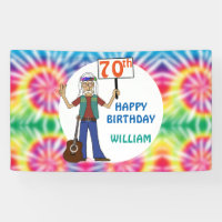 Vieux Hippie Hippy Tie Dye 70e fête d'anniversaire