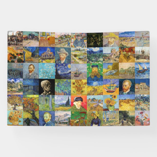Banderoles Vincent van Gogh - chefs-d'oeuvre Mosaic Patchwork (Horizontal)