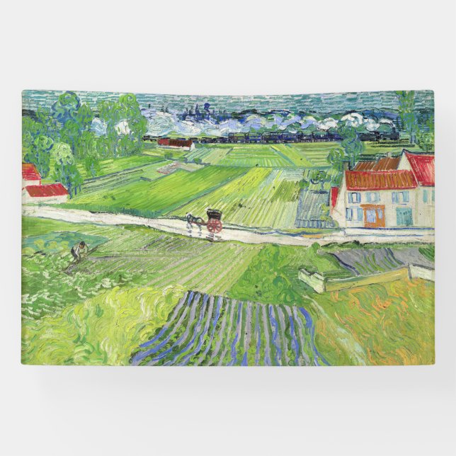 Banderoles Vincent van Gogh - Paysage avec transport et train (Horizontal)