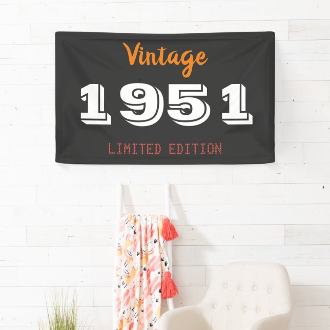 Banderoles Vintage 1951 Limited Edition 75e fête d'anniversai (En situation)