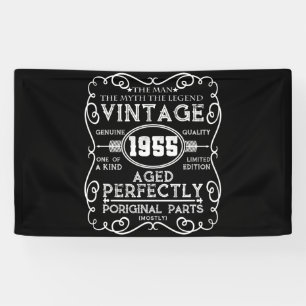 Banderoles Vintage 1955 Mythe de l'homme Légende 66e anniver