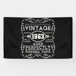 Banderoles Vintage 1963 Mythe de l'homme Légende 58e annivers