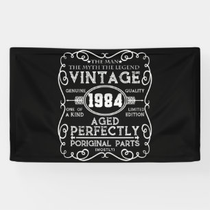 Banderoles Vintage 1984 Mythe de l'homme Légende 37e anniver