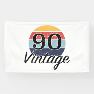 Banderoles Vintage 90e anniversaire coucher du soleil