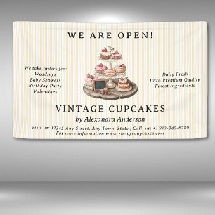 Banderoles Vintage Cupcake Boulangerie Sucres de pâtisserie