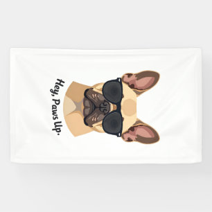 Banderoles Vintage Hey, Paws Up Lunettes de soleil Bouledogue