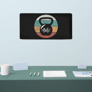 Banderoles Vintage kettlebell personnalisé nom monographique 