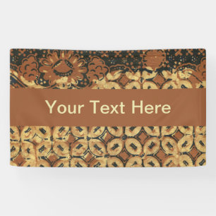 Banderoles Vintage Motif Batik Kawung Indonésien Rustique