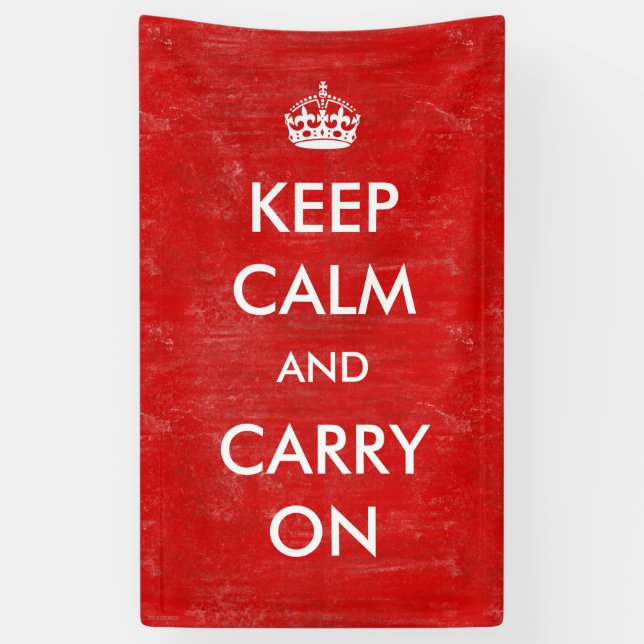 Banderoles Vintage Personnalisé Conserver le calme et continu (Vertical)