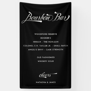 Banderoles Vintage Retro Black Bourbon Bar Mariage Boisson Me
