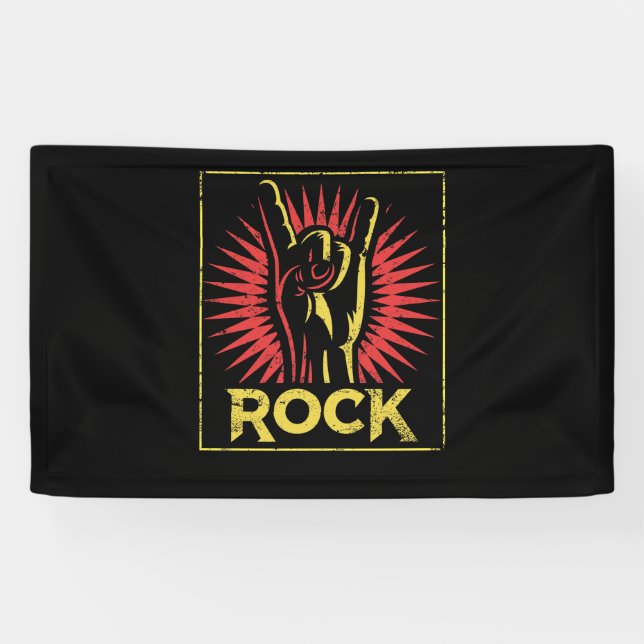 Banderoles Vintage Rock n Roll - Concert Band Retro (Horizontal)
