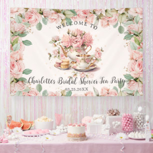 Banderoles Vintage Rose Floral High Tea Baby shower nuptial