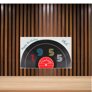 Banderoles Vinyle à rayures rétro 1954 70e anniversaire