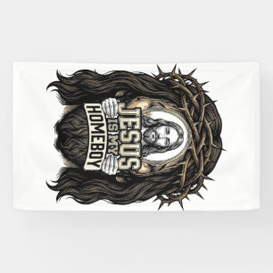 Banderoles Visage saint couronné gravé vintage vector design_