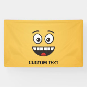 Banderoles Visage souriant avec bouche ouverte