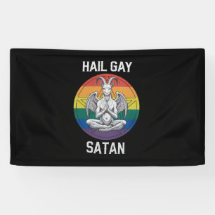 Banderoles Vive Gay Satan Drôle Gothique Gothique Chèvre LGBT