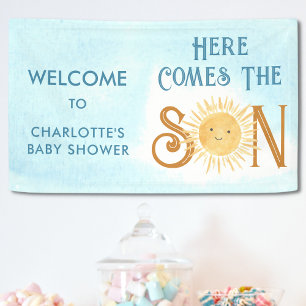 Banderoles Voici L'Accueil Du Baby shower Son
