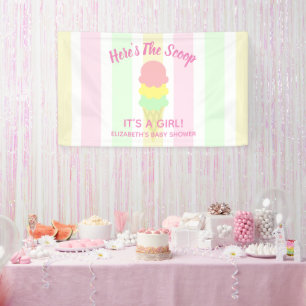Banderoles Voici le Baby shower d'été de la crème glacée Scoo