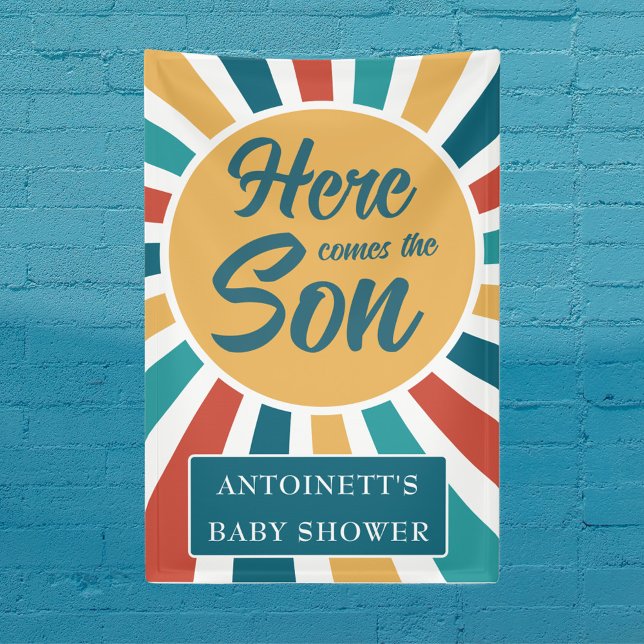 Banderoles Voici le Baby shower Son Retro Sun (Créateur téléchargé)