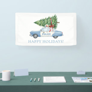 Banderoles Voiture d'arbre de Noël d'agent de police moderne