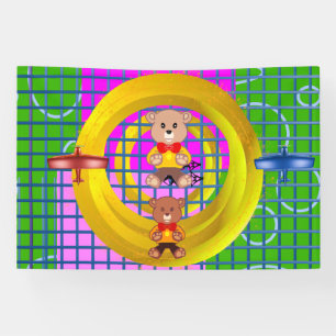 Banderoles Vol Blue Red Plane Bowtie Teddy