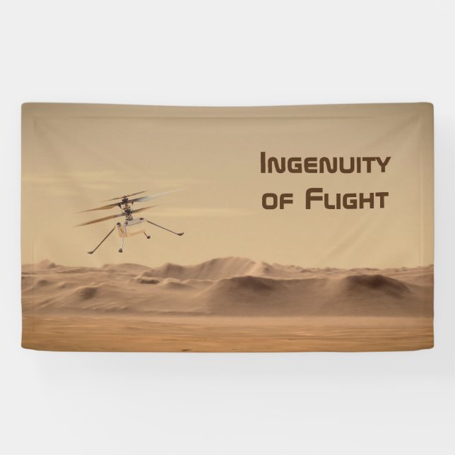 Banderoles Vol d'hélicoptère Mars Ingéniity (Horizontal)