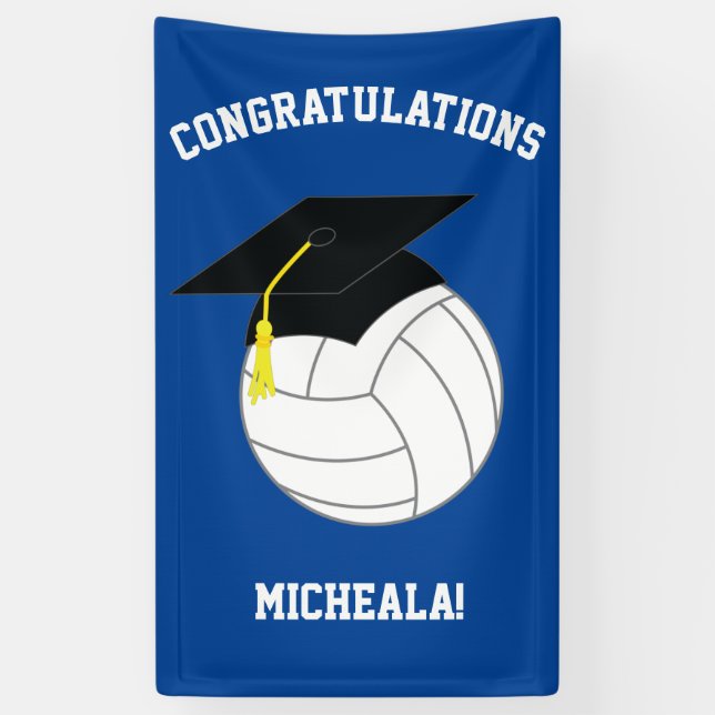 Banderoles Volley-ball Graduation Sports Blue (Vertical)