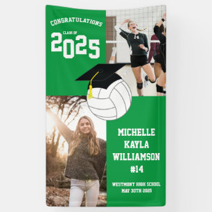 Banderoles Volleyball Graduation Sports Green