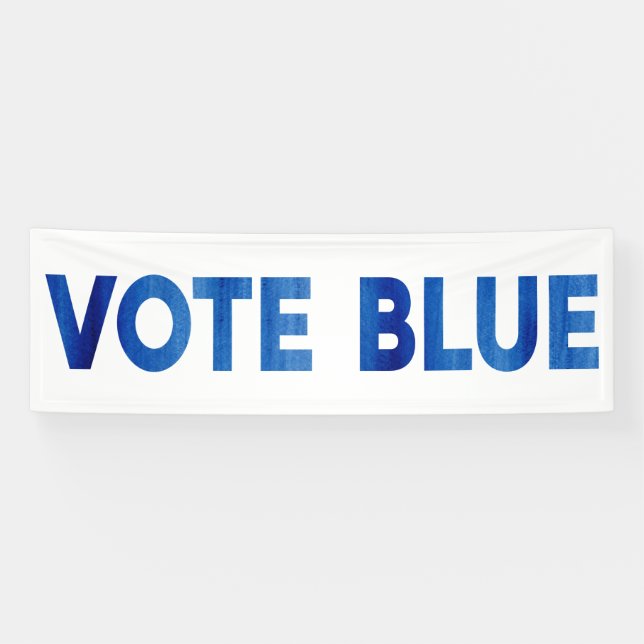 Banderoles Vote Blue bold watercolor texte politique (Horizontal)