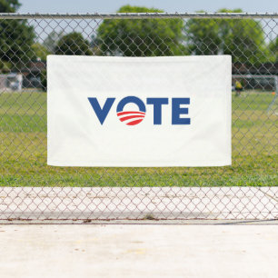 Banderoles Vote hope rouge blanc et bleu typographie démocrat