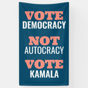 Banderoles Vote Kamala pas l'autocratie Customisée