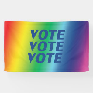 Banderoles "Vote vote vote" fierté bleue lgbtq lgbt arc-en-c