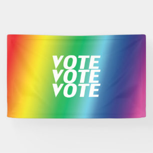 Banderoles "Vote vote" white pride lgbtq lgbt rainbow