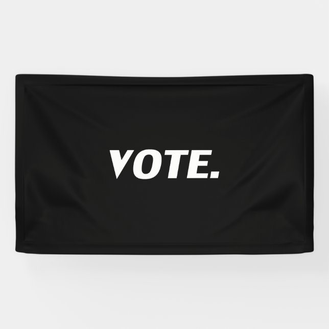 Banderoles "Voter" lettres blanches, arrière - plan noir (Horizontal)
