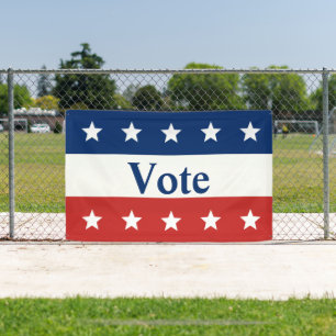 Banderoles Votez Rouge Blanc et Bleu avec étoiles