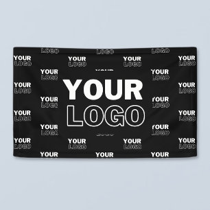 Banderoles Votre logo et arrière-plan Logo répétitif Noir