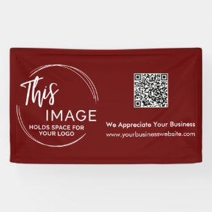 Banderoles Votre logo et code QR Business Promo Bourgogne Rou