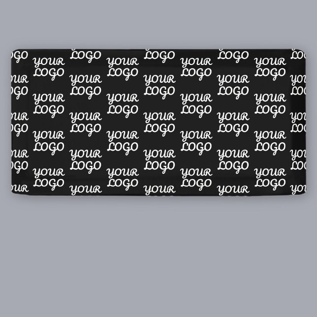 Banderoles Votre logo | Motif de logo simple répétitif  (Créateur téléchargé)