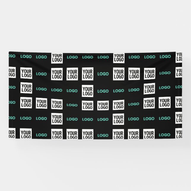 Banderoles Votre logo ou image | motif zig zag avec 2 images (Horizontal)