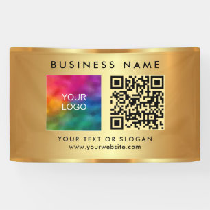 Banderoles Votre logo QR Code Faux Gold Indoor Promotionnels