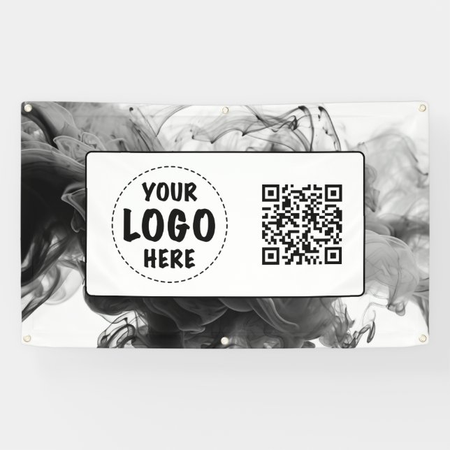 Banderoles Votre logo Smokey gothique Monochrome (Horizontal)
