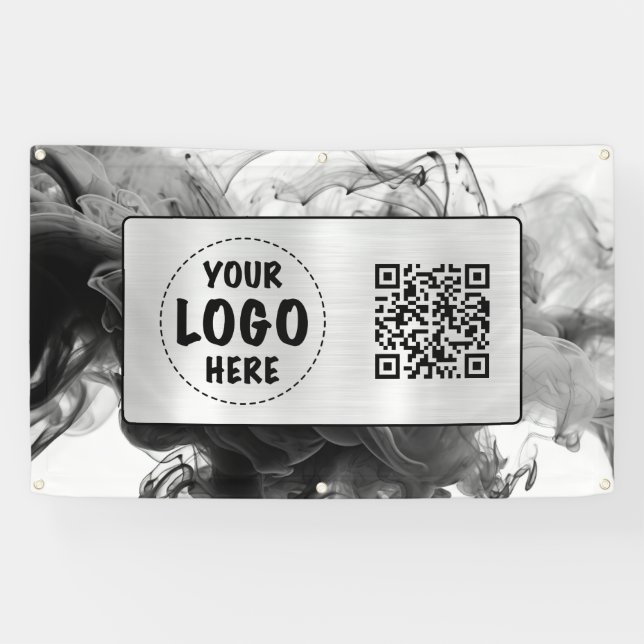 Banderoles Votre logo Smokey gothique Monochrome (Horizontal)