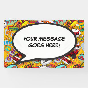 Banderoles Votre message Parole Bubble Fun Retro Comic Book