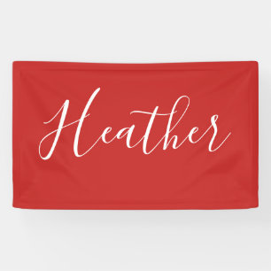 Banderoles Votre script blanc personnalisé en rouge