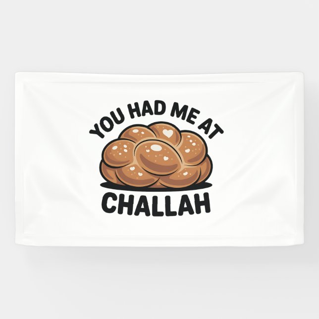 Banderoles Vous m'aviez eu à Challah Juif Juif Hanoukka (Horizontal)