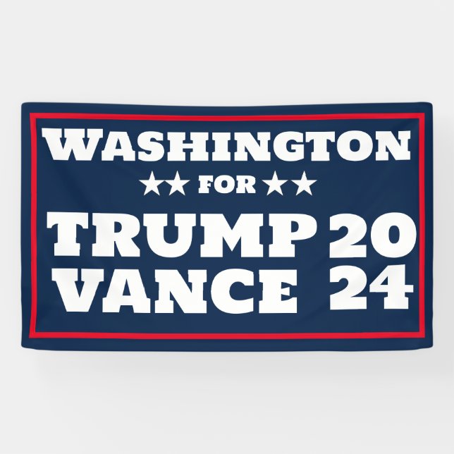 Banderoles Washington pour Trump Vance 2024 (Horizontal)