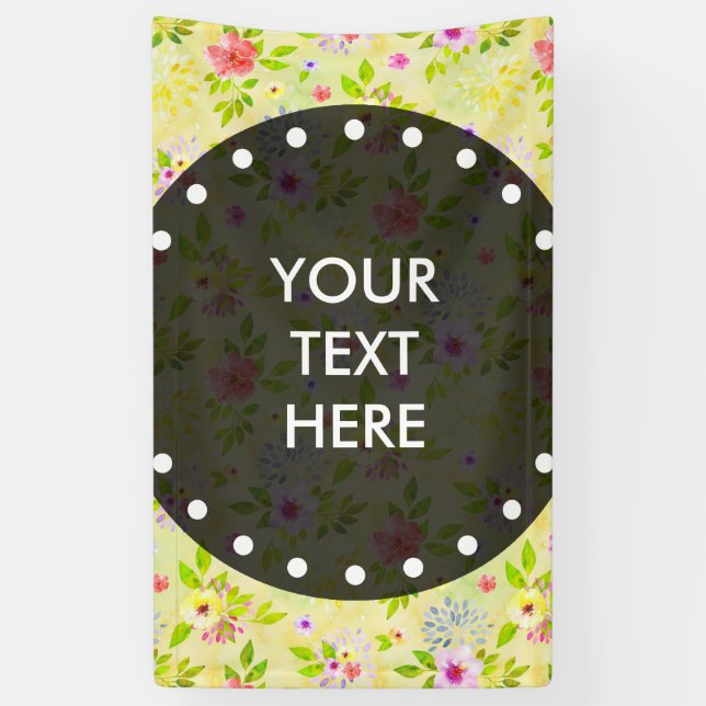 Banderoles Watercolor Flowers seamless pattern I + your ideas (Vertical)