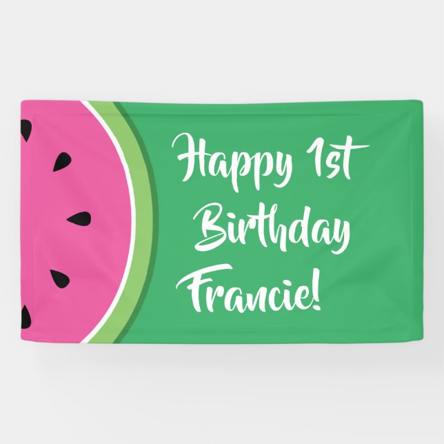 Banderoles Watermelon Cute 1er Anniversaire de fête Décor (Horizontal)