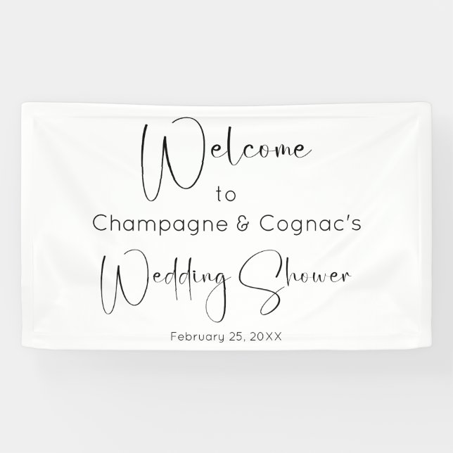 Banderoles Wedding shower de script moderne Bienvenue (Horizontal)