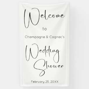 Banderoles Wedding shower de script moderne Bienvenue